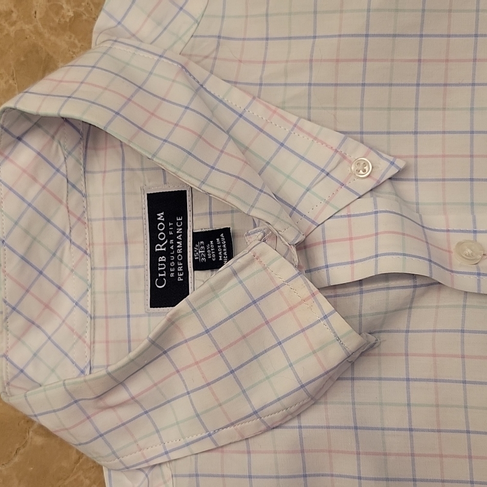 Club Room Regular Fit Performance Button-down Long-sleeved Shirt, 15.5 32|33 - Picture 5 of 14